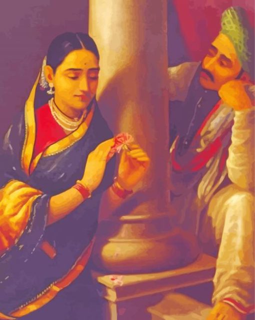 Vintage Indian Man And Woman paint by number
