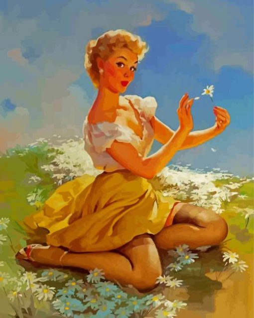 Vintage Lady Gil Elvgren paint by number