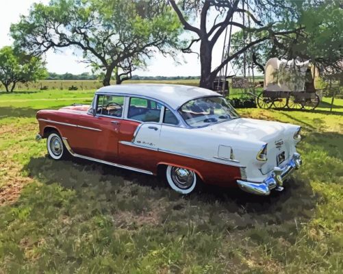 1955 Chevy Four Door paint by number