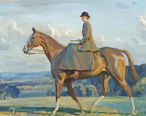 Alfred James Munnings Portrait Of Lady Barbara paint by number