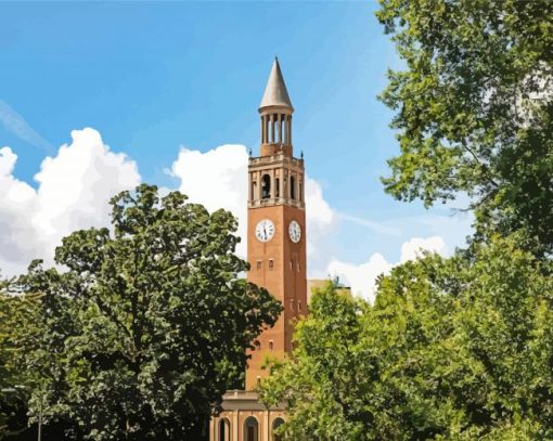 Bell Tower UNC paint by number