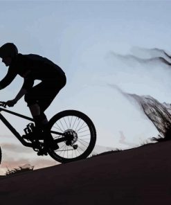 Bike Sand Dunes Rider Silhouette Paint by number