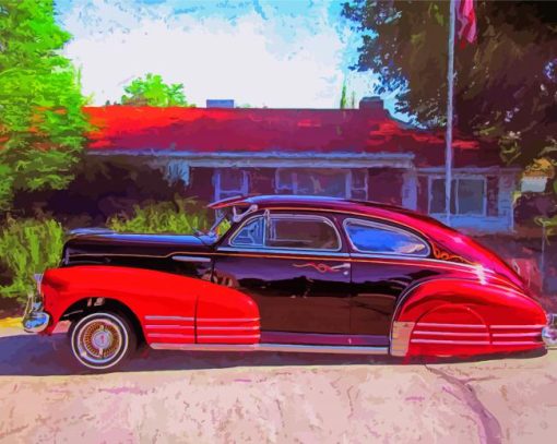 Black And Red 48 Chevy Fleetline Car Art paint by number