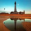 Blackpool Tower Water Reflection Paint by number