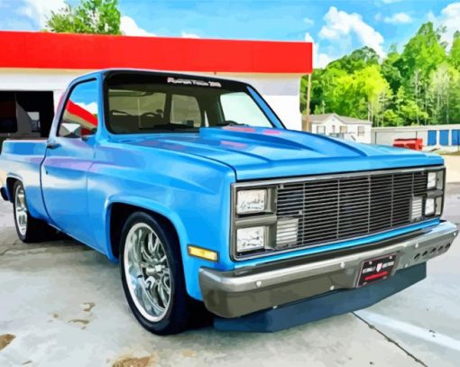 Blue 1984 GMC paint by number
