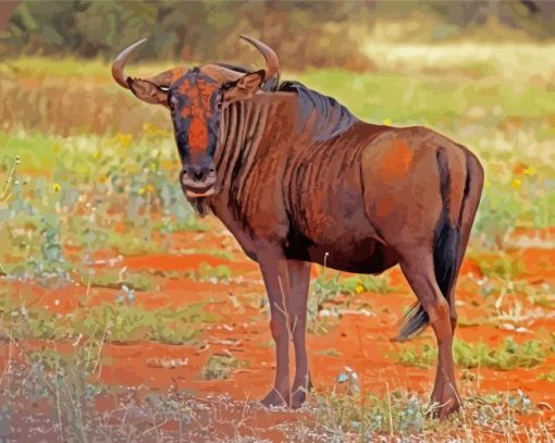 Blue Wildebeest paint by number