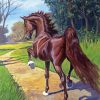 Brown American Saddlebred Horse Paint by number