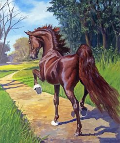 Brown American Saddlebred Horse Paint by number