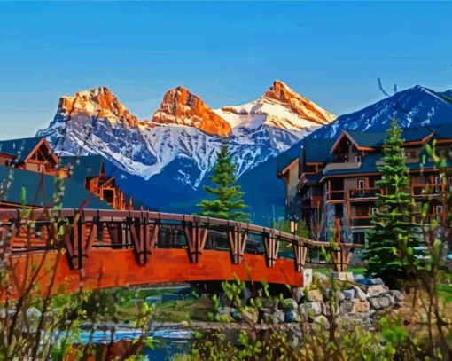 Canmore Alberta Town paint by number