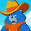 Cartoon Cowboy Bear paint by number
