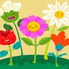 Cartoon Happy Flowers paint by number