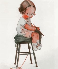 Chubby Victorian Girl By Mabel Lucie Attwell paint by number