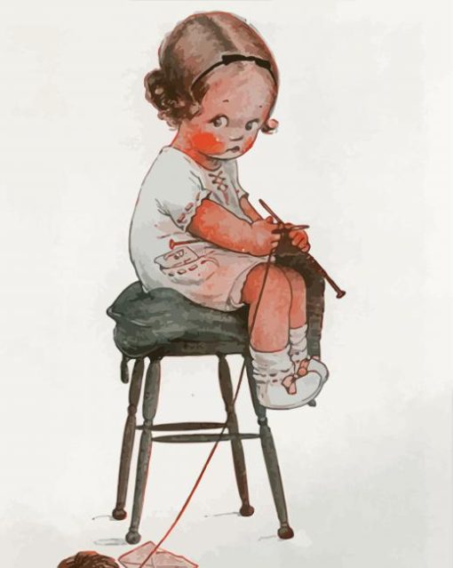 Chubby Victorian Girl By Mabel Lucie Attwell paint by number