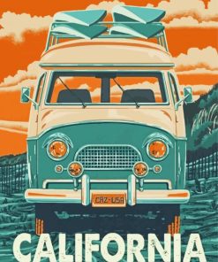 Dana Point California Vintage Poster paint by number