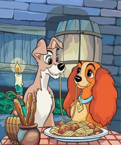 Disney Lady And The Tramp Animation Paint by number