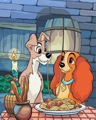 Disney Lady And The Tramp Animation Paint by number