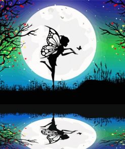Fairy Butterfly Silhouette paint by number