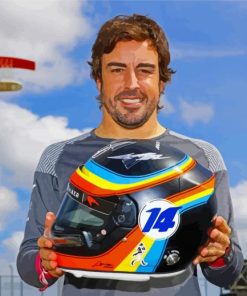 Fernando Alonso Spanish Racing Driver paint by number