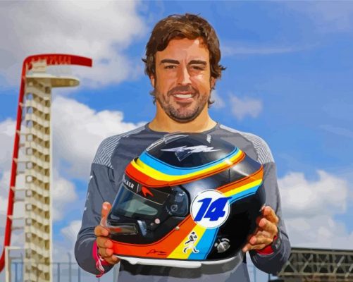 Fernando Alonso Spanish Racing Driver paint by number