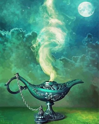 Genie Lamp Art Illustartion paint by number