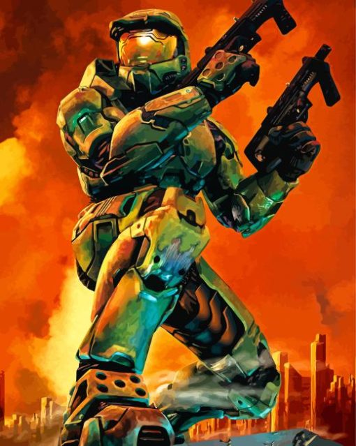 Halo Master Chief Game paint by number