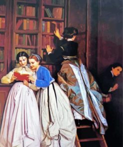 In The Library By Auguste Toulmouche paint by number
