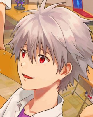 Kaworu Nagisa Anime Character paint by number