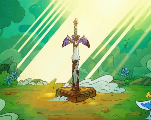 Legend Zelda Master Sword paint by number