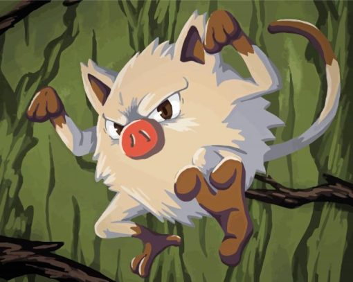 Mankey Pokemon Anime paint by number