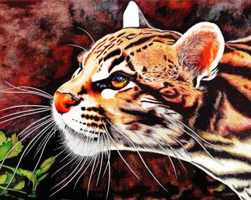 Ocelot Cat Head paint by number