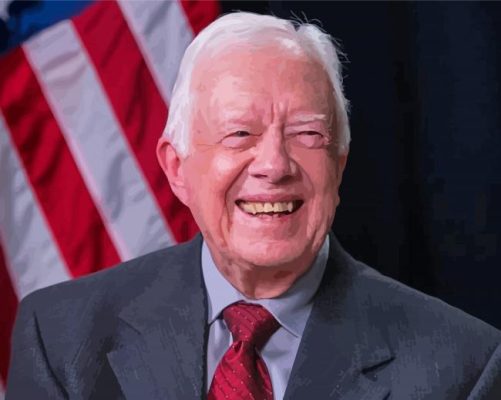 Old President Jimmy Carter paint by number