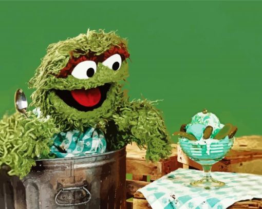 Oscar The Grouch Muppet paint by number