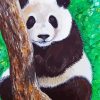 Panda On Tree Art Illustration paint by numbers