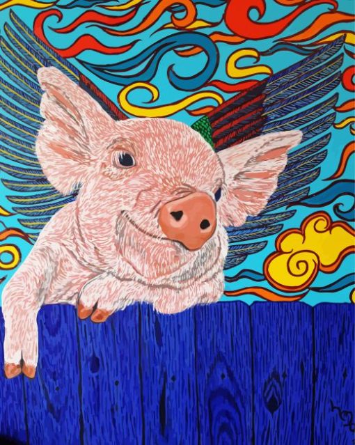 Pig With Wings Art paint by number