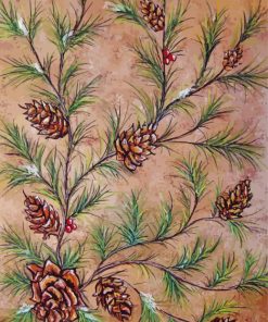 Pine Cones And Spruce Branches paint by number