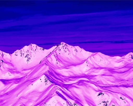 Pink Mountains paint by number