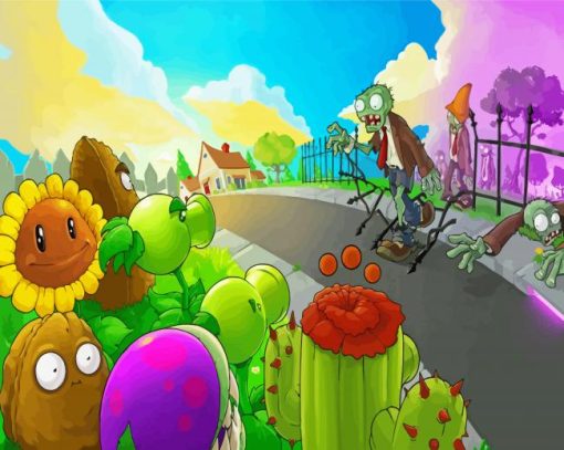 Plants VS Zombies Video Game Paint by number
