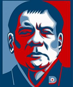 President Philippine Rodrigo Duterte Pop Art paint by number