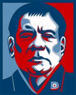 President Philippine Rodrigo Duterte Pop Art paint by number