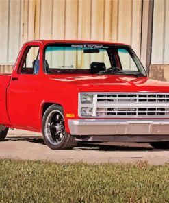 Red 1984 Chevy Car paint by number