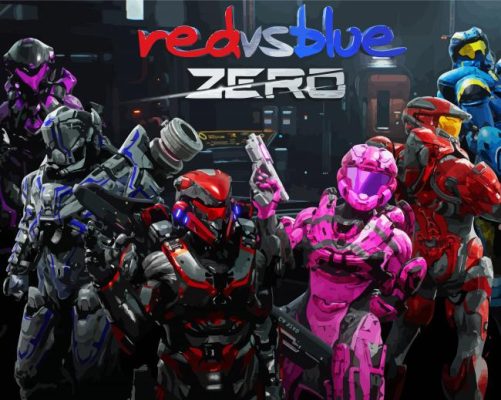 Red Vs Blue Game paint by number