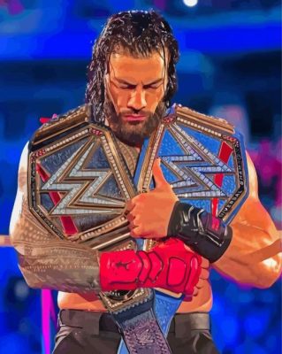 Roman Reigns Professional Wrestler paint by number