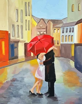 Romance Rain In Rain paint by number