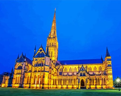 Salisbury Cathedral United Kingdom paint by number