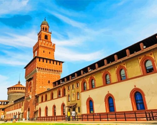 Sforzesco Castle Italy paint by number