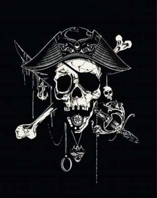 Skull Pirate paint by number