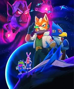 Star Fox Action Game paint by number