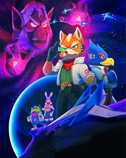 Star Fox Action Game paint by number