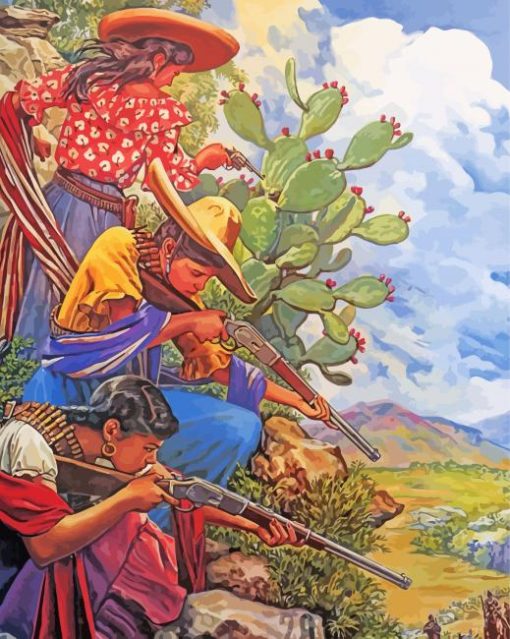 Strong Women In Mexican Revolution paint by number