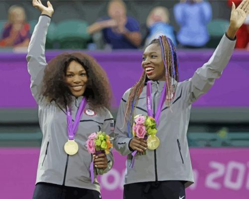 The Williams Sisters Sport Players paint by number